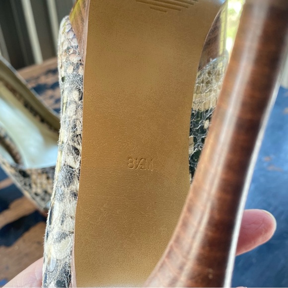 Guess snake skin open toe platform sling back pumps / stilettos 8.5. Free ship - Picture 7 of 10